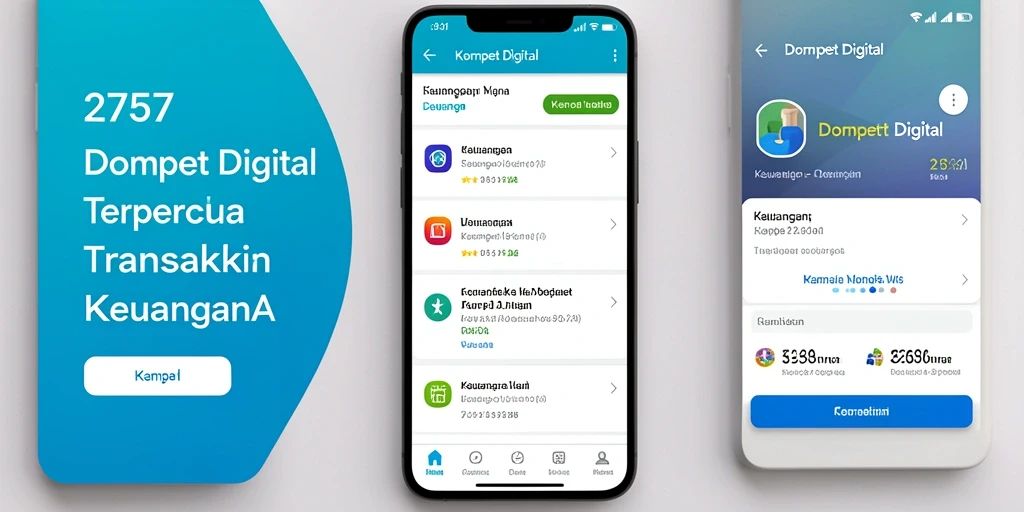 Tampilan antarmuka utama aplikasi Dompet Digital 2757 yang modern.