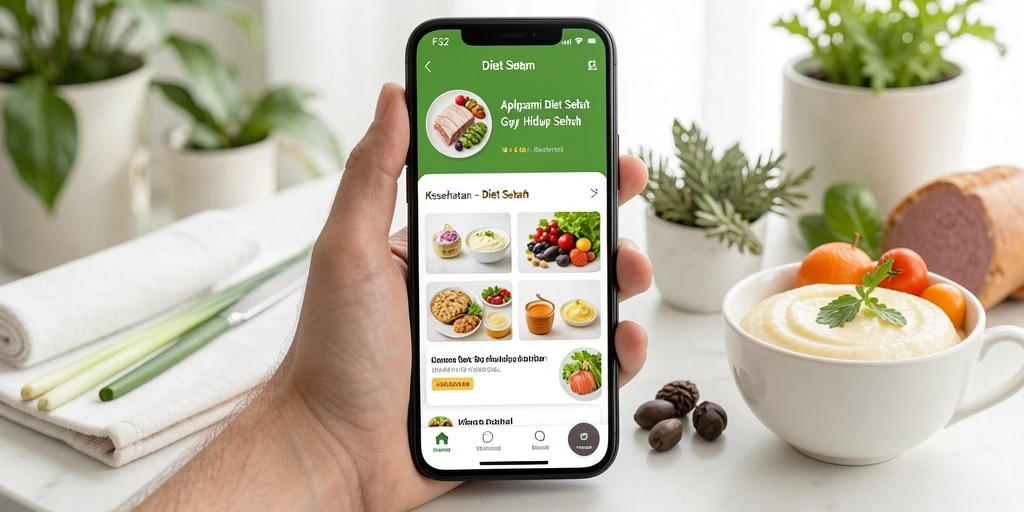 Tampilan intuitif F32 untuk pengalaman pengguna Diet Sehat.