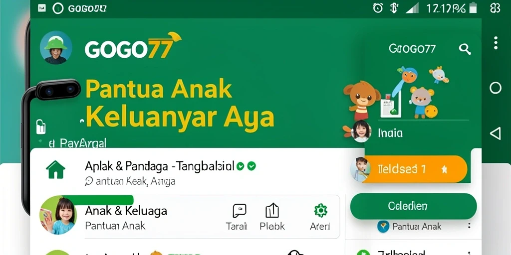 Tampilan antarmuka GOGO77 yang intuitif untuk memantau anak.