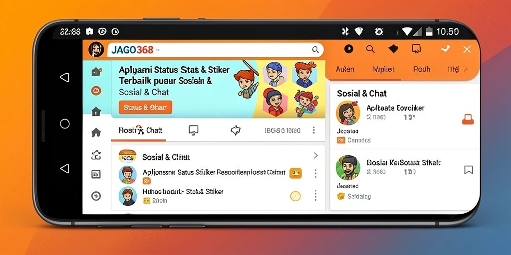 Tampilan antarmuka JAGO368 yang menarik dengan koleksi stiker beragam.