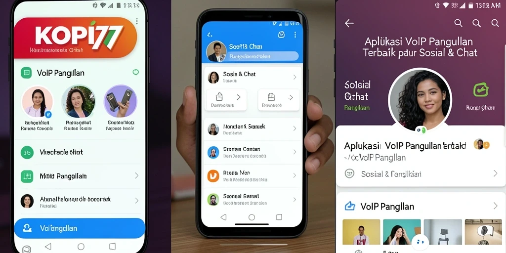 Antarmuka KOPI77 menampilkan fitur VoIP Panggilan dengan jelas dan intuitif.