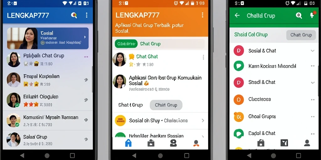 Tampilan antarmuka LENGKAP777 dengan fitur Chat Grup yang menarik.
