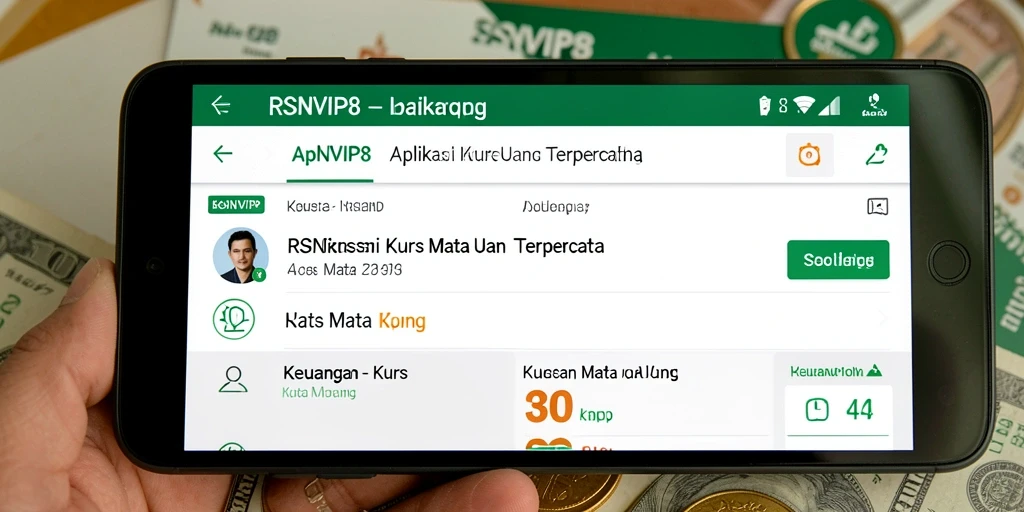 Tampilan antarmuka RSNVIP8 dengan fitur nilai tukar yang mudah diakses.