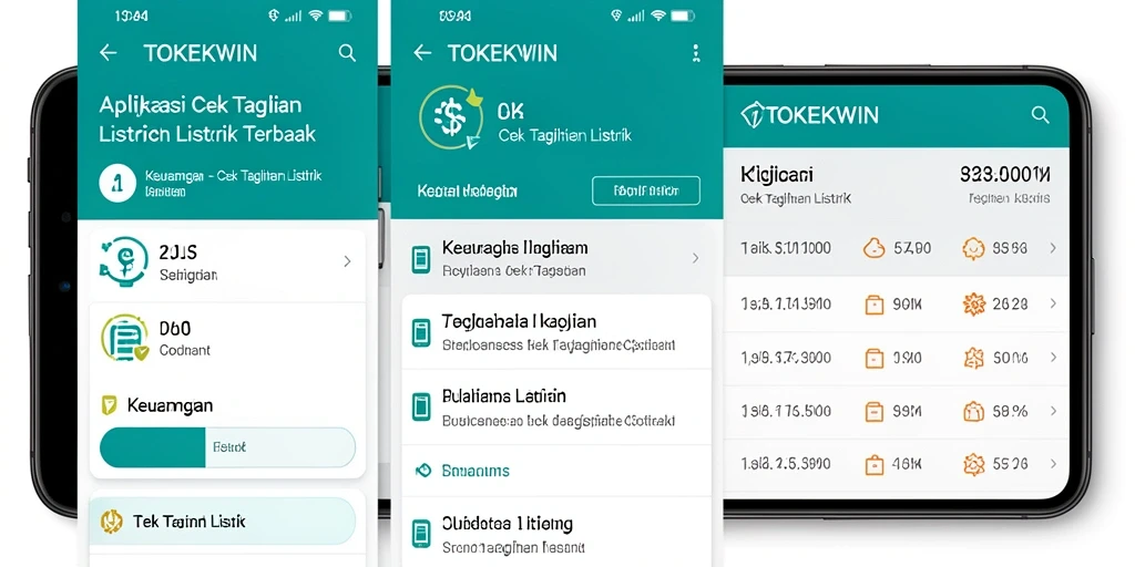 Antarmuka aplikasi TOKEKWIN untuk cek tagihan listrik.