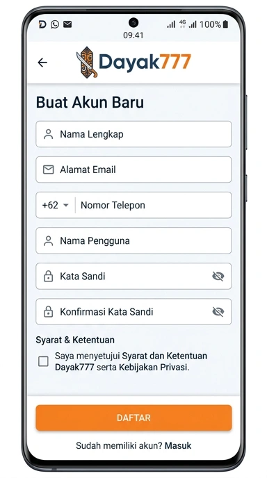Panduan Lengkap Registrasi Akun dayak777 di Android